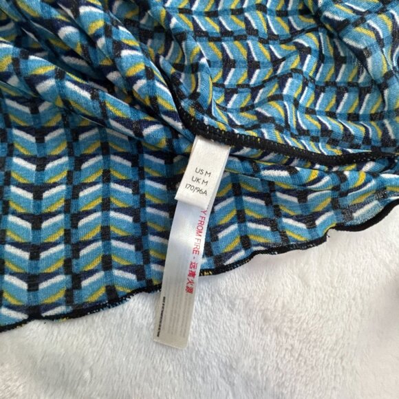 Daily Practice Anthropologie Womens Blue Yellow Chevron Long Sleeve Top Medium - Picture 4 of 8